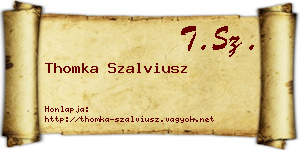 Thomka Szalviusz névjegykártya